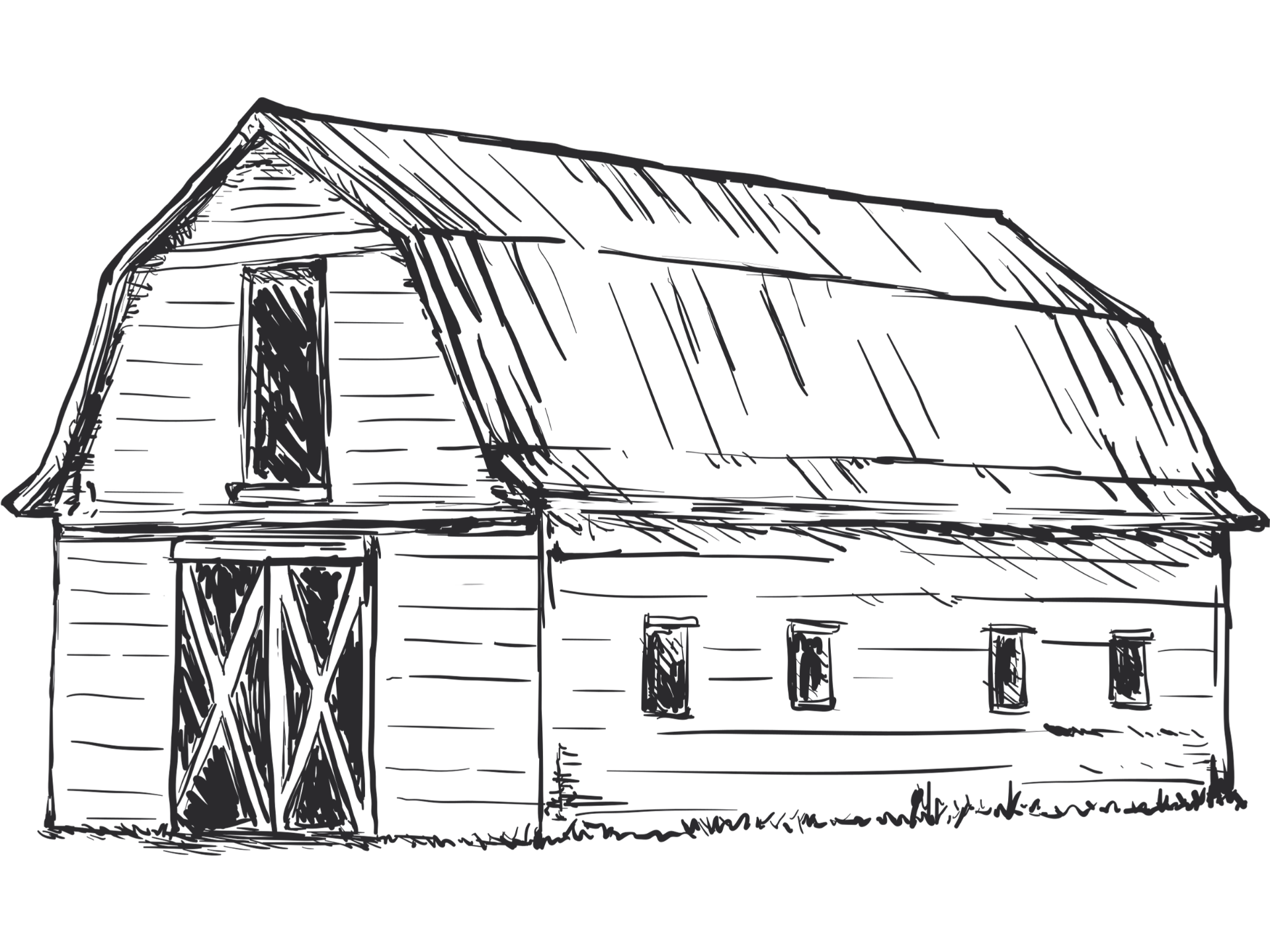 This is a drawing of a barn